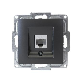 Gunsan Visage Datenbuchse 1-fach CAT6 Internet Netzwerk Dose Dunkelsilber 157169